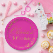 Personalisiertes Rosa und Gold Pappteller (Party)