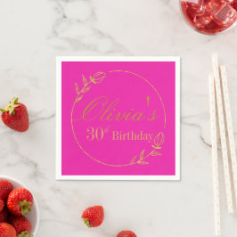 Personalisiertes Rosa und Gold Serviette