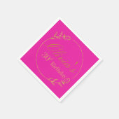 Personalisiertes Rosa und Gold Serviette (Ecke)