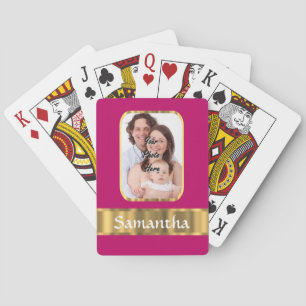 Personalisiertes Rosa und Gold Spielkarten