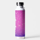 Personalisiertes Rosa und lila Glitzern Trinkflasche (Links)