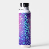 Personalisiertes Rosa und lila Glitzern Trinkflasche (Rechts)