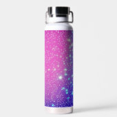 Personalisiertes Rosa und lila Glitzern Trinkflasche (Rückseite)