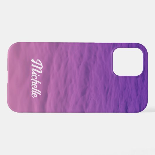 Personalisiertes Rosa und Lila Meer iPhone Hülle (Rückseite (Horizontal))