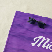 Personalisiertes Rosa und Lila Meer Strandtuch (Beispiel)