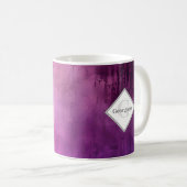 Personalisiertes Rosa und Lila Mit Monogramm Grung Kaffeetasse (VorderseiteRechts)
