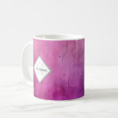 Personalisiertes Rosa und Lila Mit Monogramm Grung Kaffeetasse (Vorderseite Links)