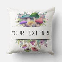 Personalisiertes Rosa und Lila Pilzmotiv Kissen