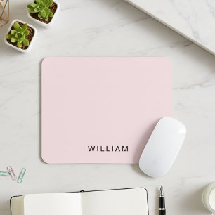 Personalisiertes Rosa und Name Monogramm   Elegant Mousepad