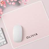Personalisiertes Rosa und Name Monogramm | Elegant Mousepad
