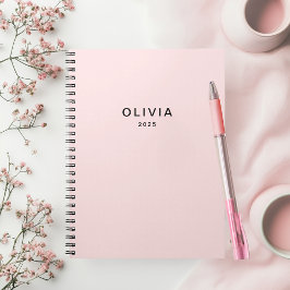 Personalisiertes Rosa und Name Monogramm | Elegant Notizblock