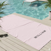 Personalisiertes Rosa und Name Monogramm | Elegant Strandtuch