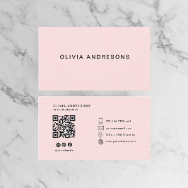 Personalisiertes Rosa und Name Monogramm | Elegant Visitenkarte