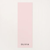 Personalisiertes Rosa und Name Monogramm | Elegant Yogamatte (Rückseite)