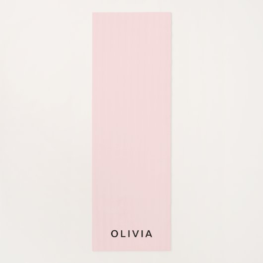Personalisiertes Rosa und Name Monogramm | Elegant Yogamatte (Rückseite)