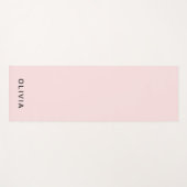 Personalisiertes Rosa und Name Monogramm | Elegant Yogamatte (Vorderseite (Horizontal))