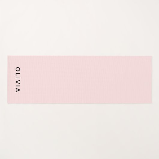 Personalisiertes Rosa und Name Monogramm | Elegant Yogamatte (Vorderseite (Horizontal))