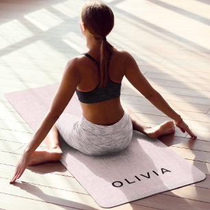 Personalisiertes Rosa und Name Monogramm Elegant Yogamatte