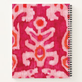Personalisiertes Rosa und Orange Tribal Ikat Notizblock (Rückseite)