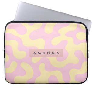 Personalisiertes Rosa und Pastellgelb Abstract Laptopschutzhülle