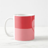 Personalisiertes Rosa und Rotes Herz Kaffeetasse (Links)