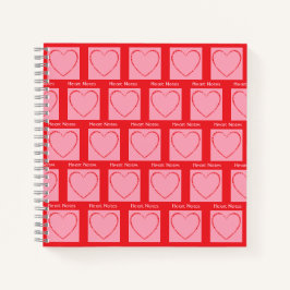 Personalisiertes Rosa und Rotes Herz Notizblock
