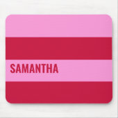 Personalisiertes rosa und rotes Streifen-Muster Mousepad (Vorne)