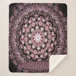 Personalisiertes Rosa- und Schwarz-Blütenglas Mand Sherpadecke