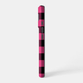 Personalisiertes Rosa und Schwarzes Buffalo Karier iPhone 16 Hülle (Linke Seite)