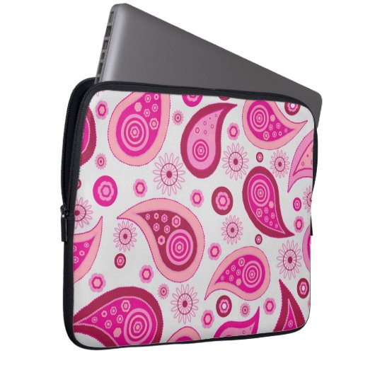 Personalisiertes Rosa und Weiß Laptopschutzhülle (Vorne Rechts)