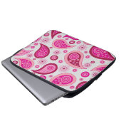 Personalisiertes Rosa und Weiß Laptopschutzhülle (Vorne Knopf)