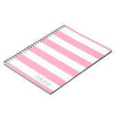 Personalisiertes, rosa und weißes StrickNotebook Notizblock (Linke Seite)