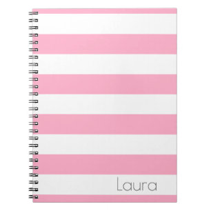 Personalisiertes, rosa und weißes StrickNotebook Notizblock