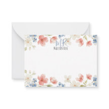 Personalisiertes Rosa-Wasserfarben-Blumen-Monogram