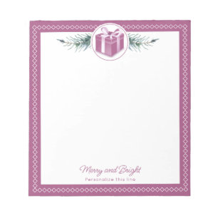 Personalisiertes rosa Weihnachtsgeschenk Notizblock