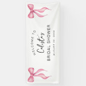 Personalisiertes, rosa weißes Bow-Brautparty Banner (Vertikal)