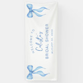 Personalisiertes, rosa weißes Bow-Brautparty Banner (Vertikal)