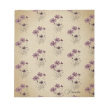 Personalisiertes rosa Wildblumenmuster Vintage-Alt