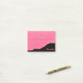Personalisiertes rosa Ziegelmuster Post-it Klebezettel (Auf Schreibtisch)