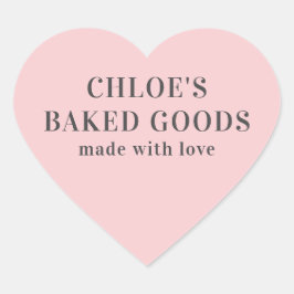 Personalisiertes rosafarbenes Herz aus Liebe Herz-Aufkleber