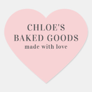 Personalisiertes rosafarbenes Herz aus Liebe Herz-Aufkleber