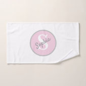 Personalisiertes rosafarbenes Monogramm-Badehandtu Badhandtuch Set (Handtuch)