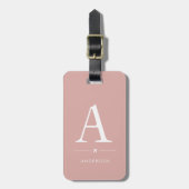 Personalisiertes rosafarbenes Monogramm-Gepäckanhä Gepäckanhänger (Vorderseite vertikal)