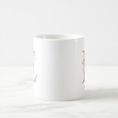 Personalisiertes Roségold-Blumen-Initial E Monogra Kaffeetasse (Mittel)