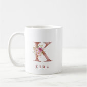 Personalisiertes Roségold-Blumen-Initial K Monogra Kaffeetasse (Links)