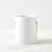 Personalisiertes Roségold-Blumen-Initial V Monogra Kaffeetasse (Mittel)