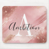 Personalisiertes Roségold-Glitter-Mauspad – Monogr Mousepad (Vorne)