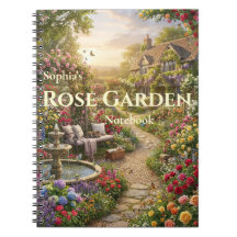 Personalisiertes Rosen-Garten-Spiral-Notizbuch