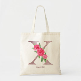 Personalisiertes Rosen-Geschenk mit dem Buchstaben Tragetasche