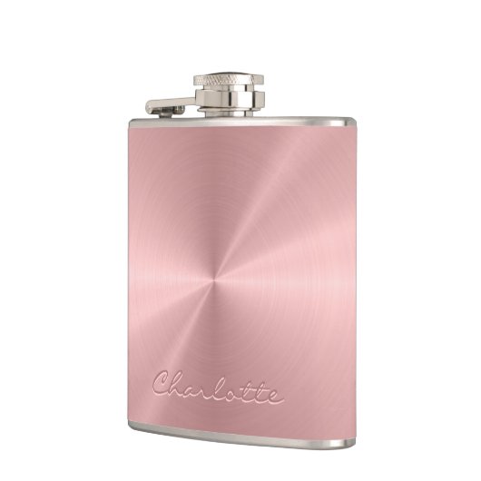 Personalisiertes Rosen-Goldmetallische Flachmann (Links)